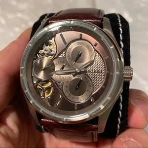 Fossil Men's Twist Brown Dial Brown Leather Watch ME1020